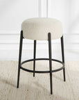 Arles - Plush Counter Stool - White