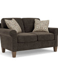Moxy - Fabric Loveseat, Curved Sock Arms