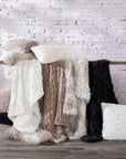 Ruched Rabbit - Double-Sided Throw - White