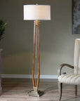 Boydton - Burnished Wood Floor Lamp - Gold