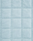 Stella - Faux Silk Velvet Double Box Stitch Throw - Icy Blue
