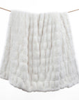 Ruched Rabbit - Double-Sided Throw - White
