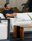 Remsen - Outdoor Sofa - Black / Oyster