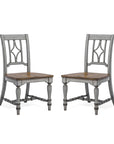 Plymouth - Dining Chair Set of 2 - Gray / Dark Brown