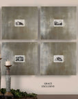 Historical Buildings - Framed Art Set of 4 - Silver