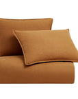 100% French Flax Linen - Queen Duvet Cover Set Set of 3 - Caramel