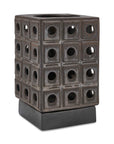 Lattice - Indoor-Outdoor Lantern Candleholder - Brown / Gray