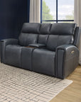 Warren - Power Reclining Loveseat With Console, Power Headrest & Lumbar