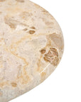 Thea - Accent Table - Italian Crema Marble / Nickel Iron