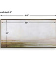 Hazy Lake - Framed Landscape Art - Gold / Gray / Green / Light Blue