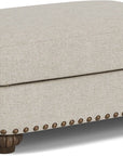Patterson - Fabric Ottoman, Nailhead Trim