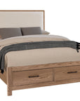 Lodge & Loft - Upholstered Storage Bed - Ivory Cream
