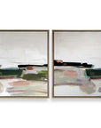 Just - Peaking Framed Abstract Prints (Set of 2) - Black / Gray / Green / Pink / Purple / White