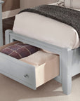 Bonanza - Ocean Blue Upholstered Bed With Mansion Footboard