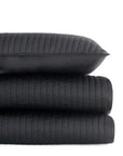 Satin Channel - Twin Quilt Set Set of 2 - Black