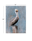 Pelican Canvas Art - Blue / Gray