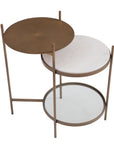 Felicity - Accent Table - Brushed Gold / White Marble