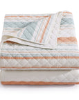 Mystic Stripe - Full/Queen Cotton Gauze Quilt Set (Set of 3) - Coral