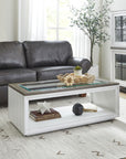 Melody - Rectangular Coffee Table With Casters - White