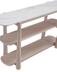 Horizons - Console Table - White Oak / White Marble