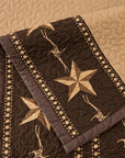 Rustic Star - Twin Star Ranch Reversible Quilt Set Set of 2 - Brown / Tan