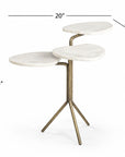 Alpine - Accent Table - Brass / White