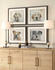 Dog Days - Framed Prints (Set of 4) - Black / Blue / Brown / Gray / Orange / White