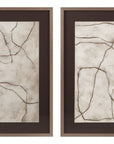 Past And Present Framed Print Set of 2 - Gray, Off White