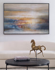 Seafaring Dusk - Hand Painted Abstract Art - Beige