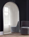 Malia - Floor Mirror - Pearl Silver
