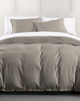 Hera - Queen Washed Linen Flange Duvet Cover Set Set of 3 - Taupe