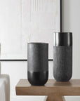 Woven - Shadow Vases (Set of 2) - Black