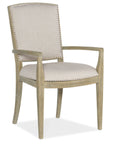Surfrider - Carved Back Arm Chair Set of 2 - Beige / Light Brown