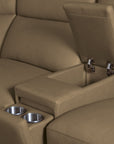 MS - Simone Six-Piece Power Reclining Sectional - Dark Brown