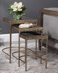India - Nesting Tables (Set of 3) - Light Brown & Black