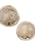 Quarried Stone - Indoor-Outdoor Candleholders (Set of 2) - Brown / White