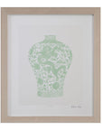 Mint Vases IV Framed Print - Green / Beige