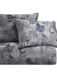 Pastoral Jacquard - Queen Duvet Cover Set Set of 3 - Silver