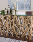 Teak Wood - Console - Light Brown