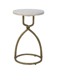 Kevin - Side Table - White / Gold