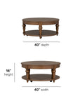 Bellevue - Round Coffee Table With Casters