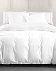 Hera - Queen Washed Linen Flange Duvet Cover Set Set of 3 - White