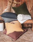 Cotton Canvas - Twin Stonewashed Coverlet Set Set of 2 - Terracotta