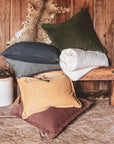 Cotton Canvas - Full/Queen Stonewashed Coverlet Set Set of 3 - Charcoal