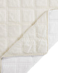 Stella - Full/Queen Faux Silk Velvet Double Box Stitch Quilt Set Set of 3 - Stone