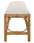 Laguna - Fabric Rattan Bench - White