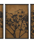 Tak Met Bloesem - Triptych Framed Print (Set of 3) - Brown / Black