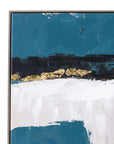 Around About Framed Canvas - Blue / White