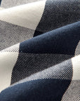 Camille - Queen Buffalo Check Duvet Cover Set Set of 3 - Navy