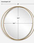 Rhodes - Gold Round Mirror